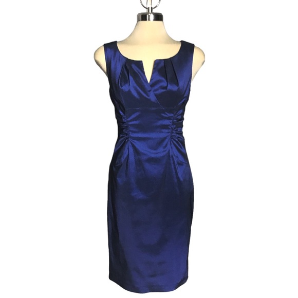 ADRIANNA PAPELL Luxury Sheath Designed Blue Dress Size 8 - Picture 4 of 15